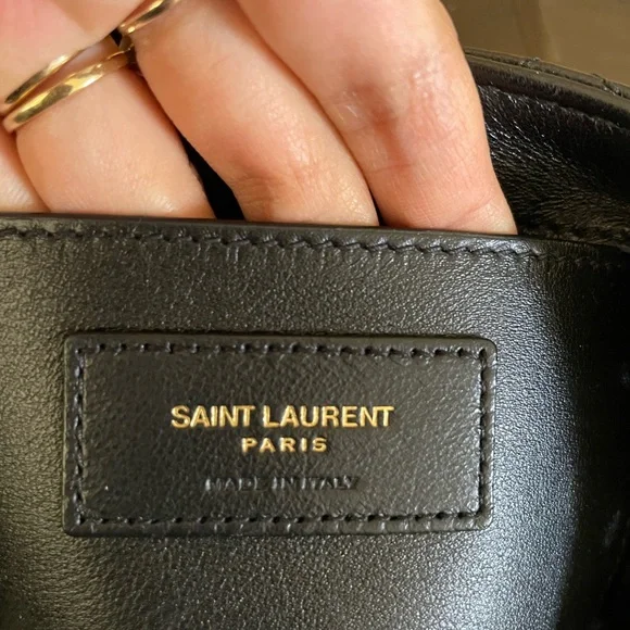 Saint Laurent Black Quilted Crossbody Bag with Gold Logo - Picture 7 of 14